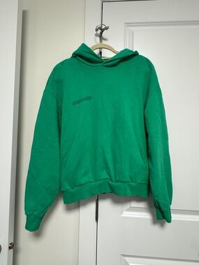Pangaia Emerald Green Hoodie with Subtle Stitch Detail